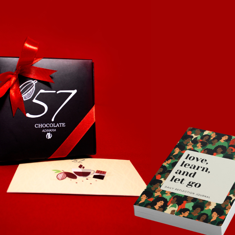 '57 Chocolate x KZAHJOE Journals We teamed up with KZAHJOE (pronounced Kay-Zee-ah-Joe) journals, a Black woman-owned stationery line created to inspire women to learn to heal, love, and express themselves.