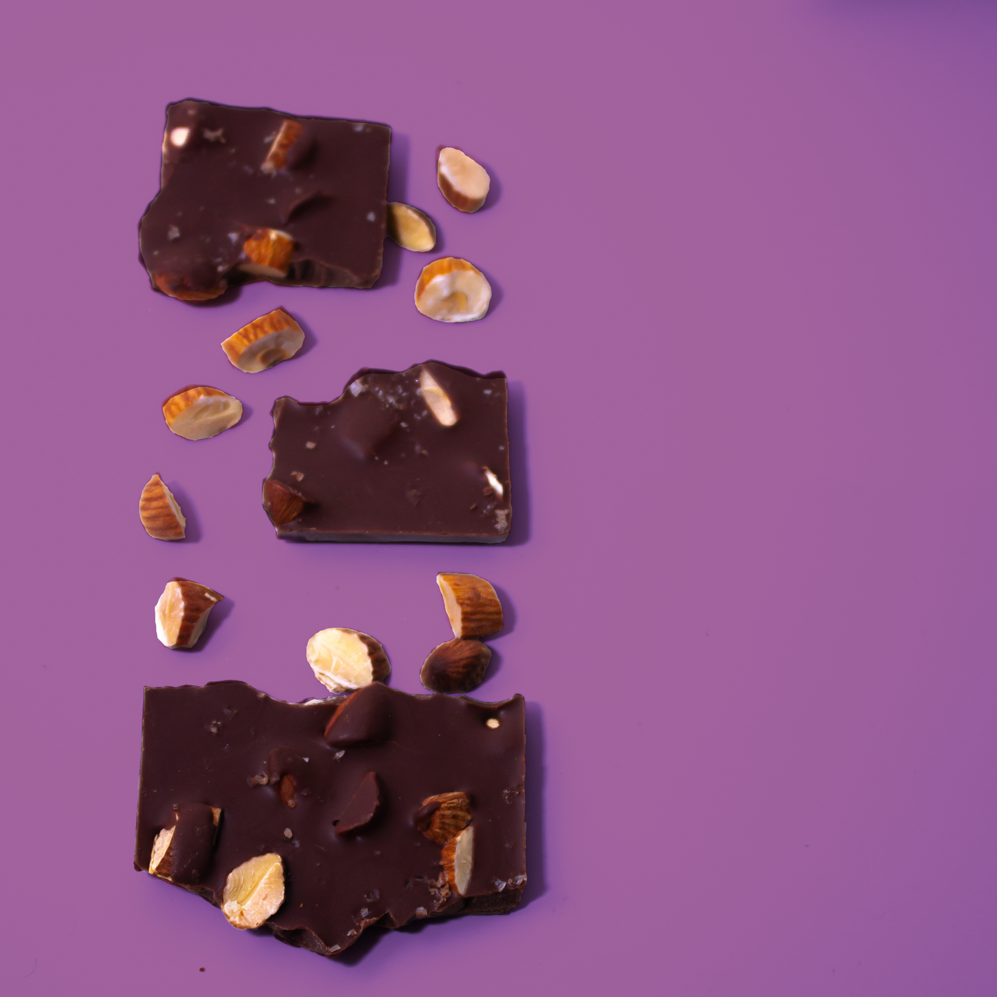 Milk chocolate with almonds and sea salt.