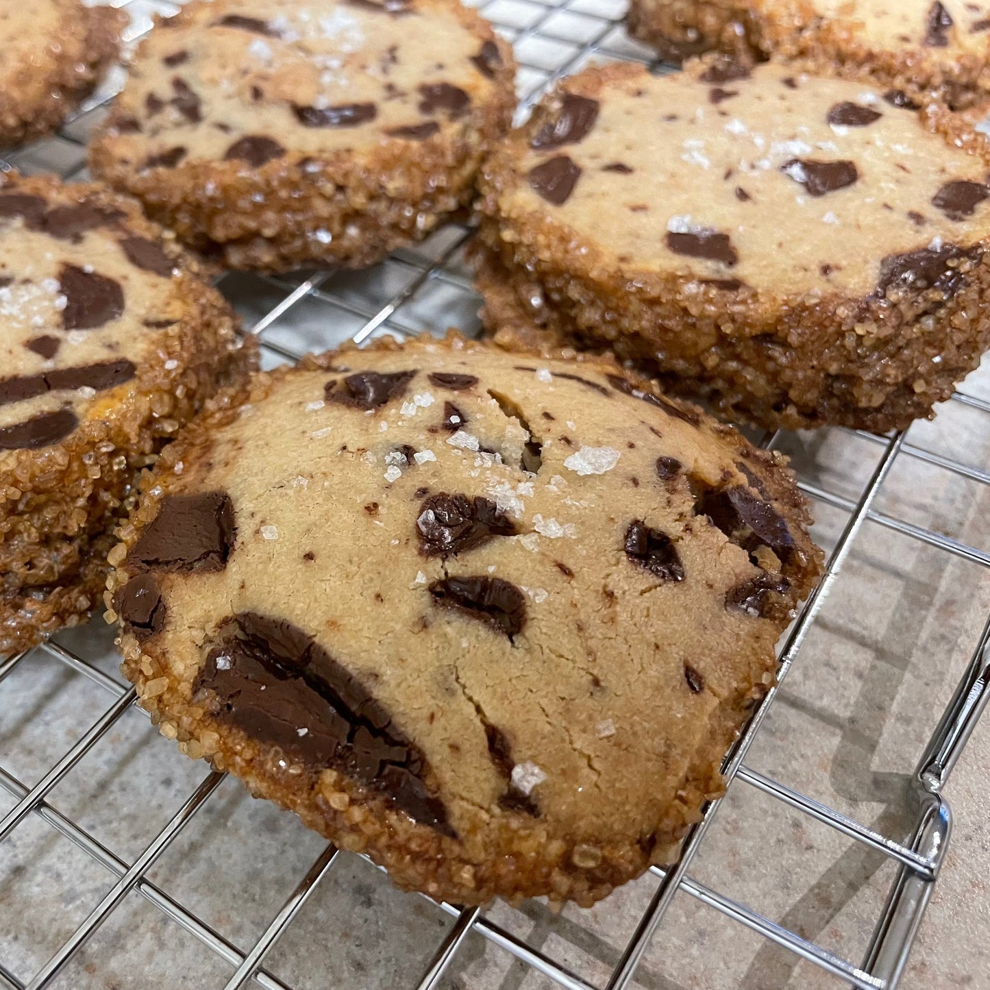 Shortbread cookies bake with '57 Chocolate dark chocolate